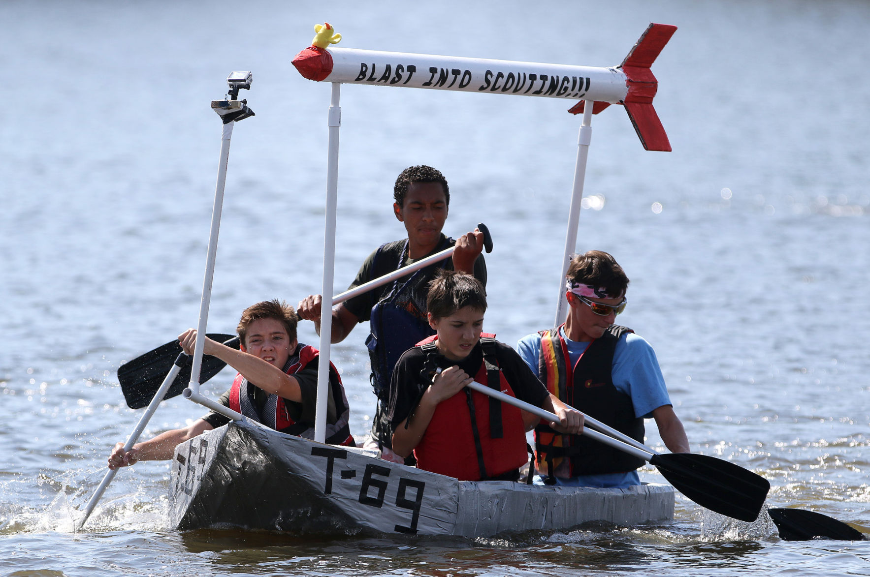 Hobart's Lakefront Festival cardboard boat race
